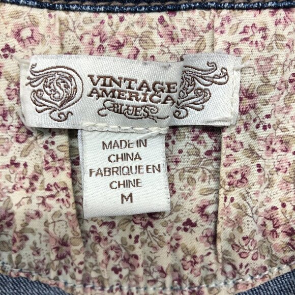 Vintage America Button Up classic  blue Denim Jacket size M - Picture 7 of 14